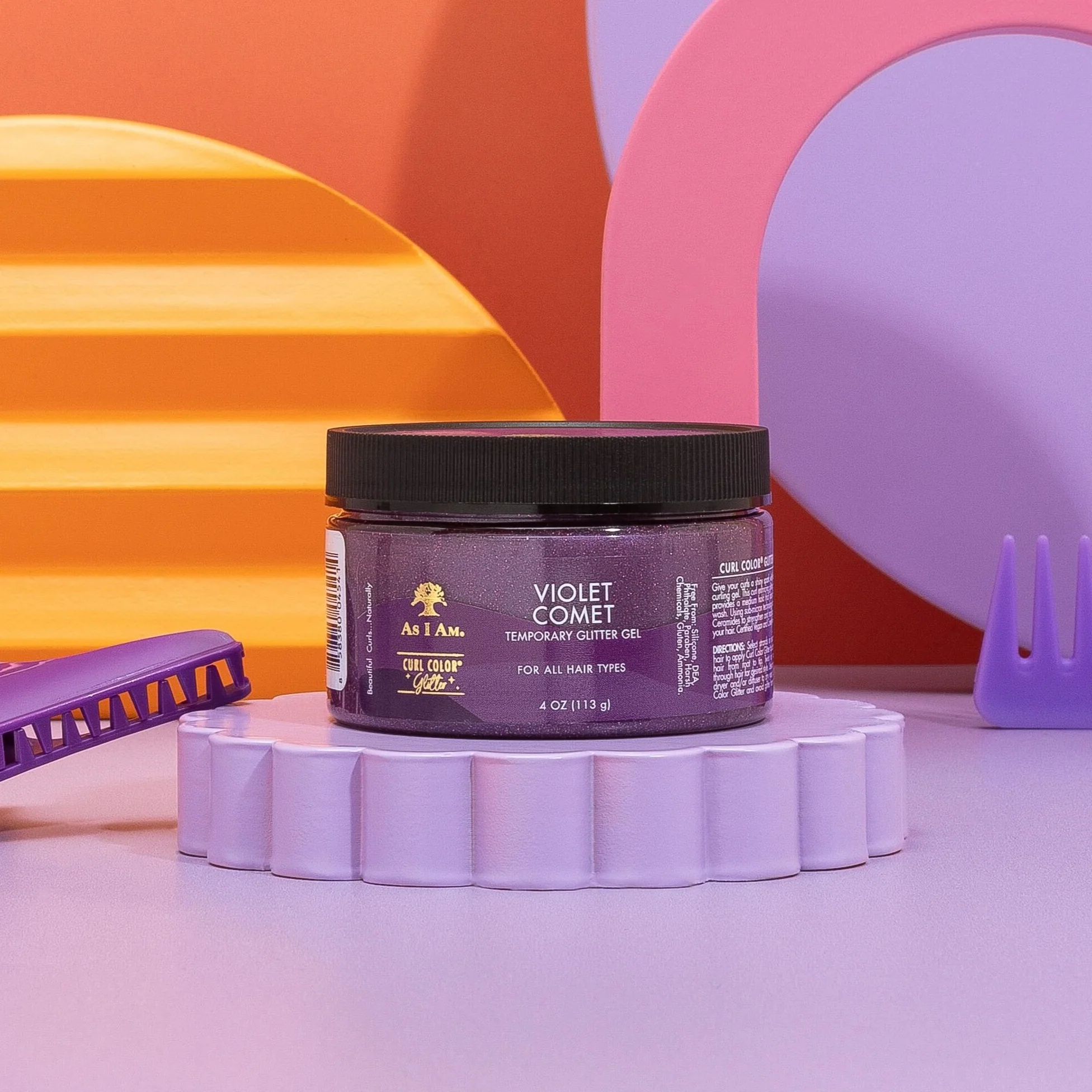 Curl Color Glitter Violet Comet
